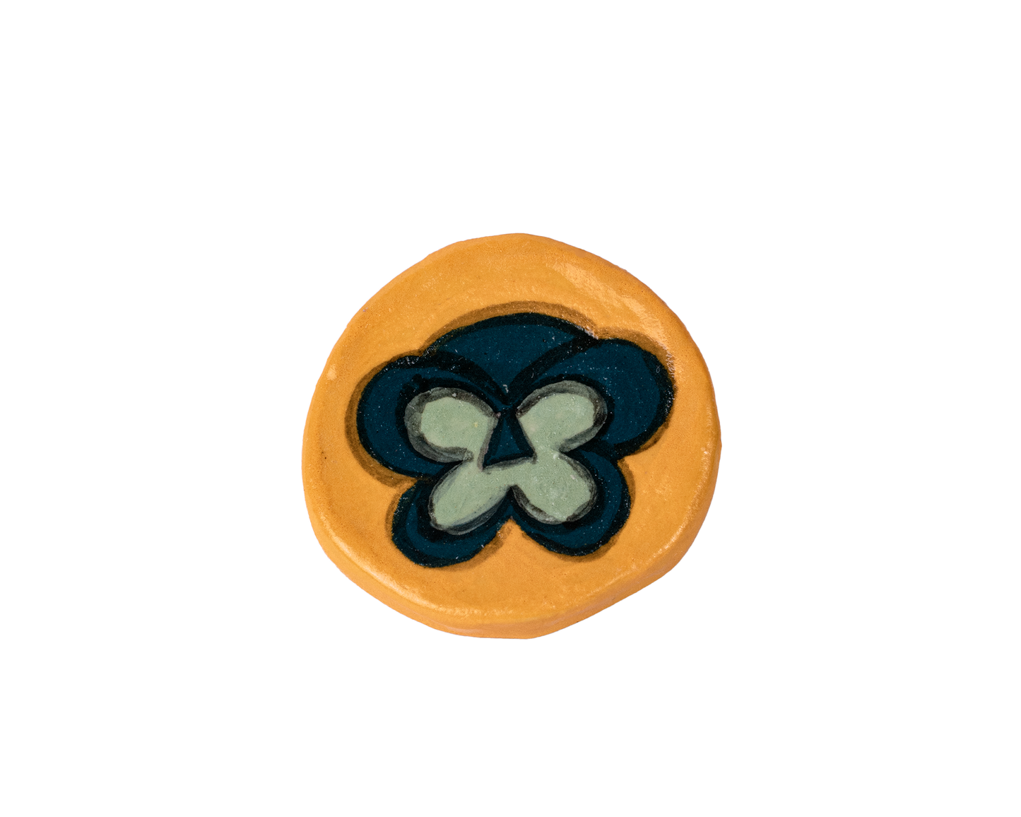 ceramic pin - pansy