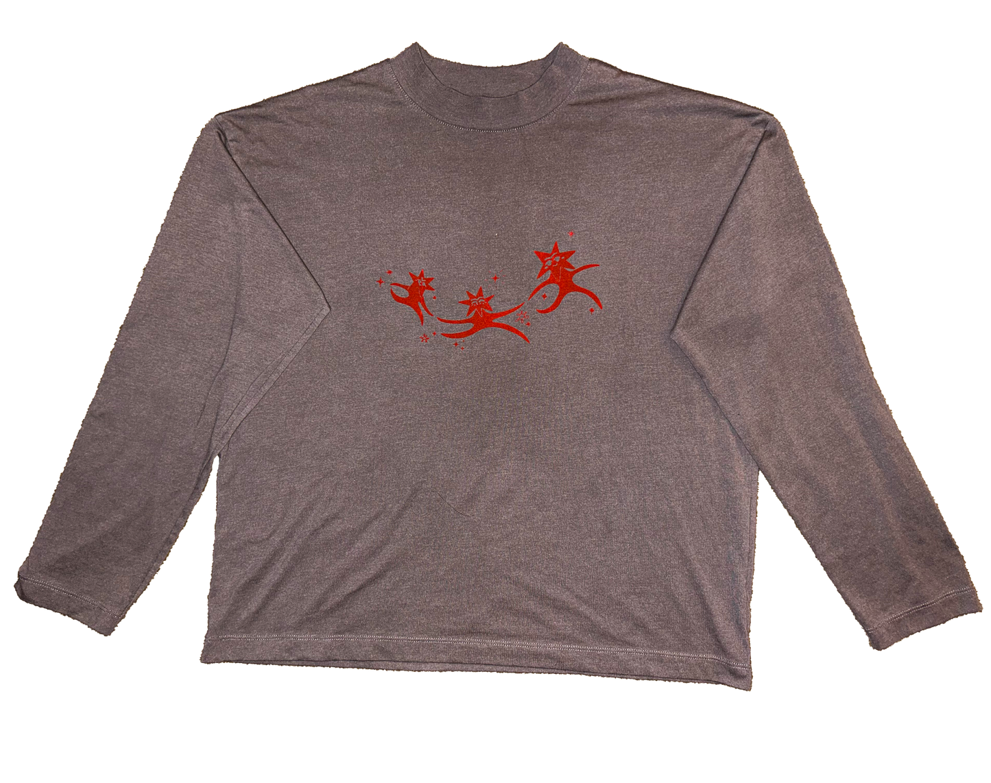 starface grey mockneck long sleeve shirt - large