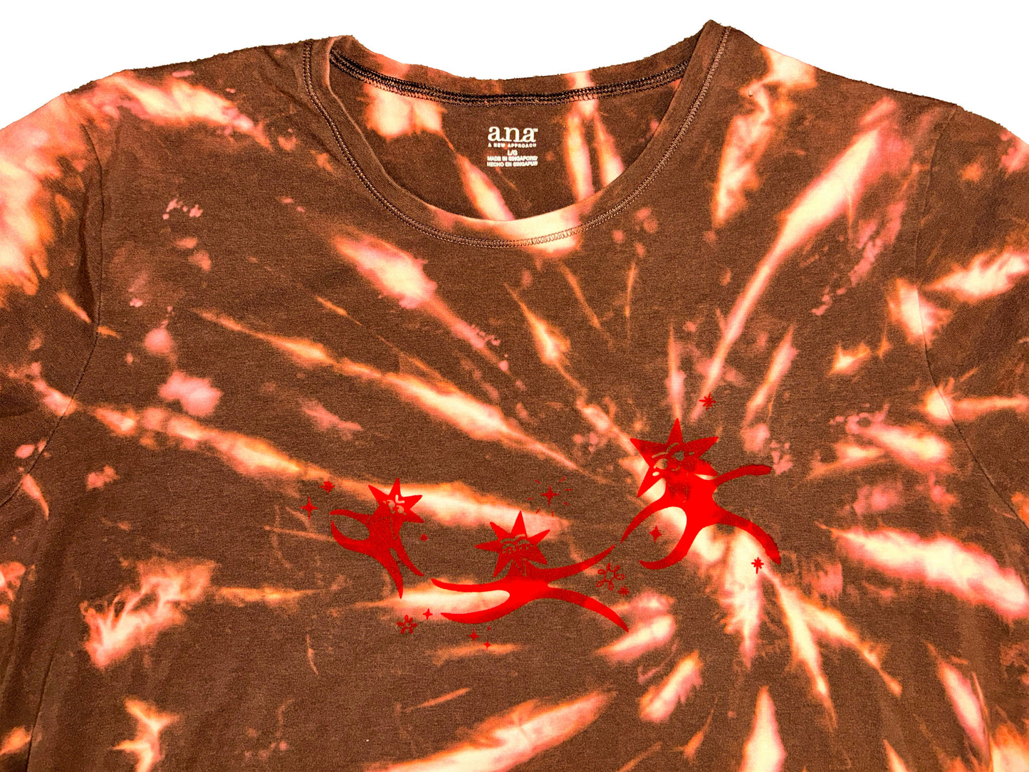 starface brown bleach dye short sleeve t-shirt - large