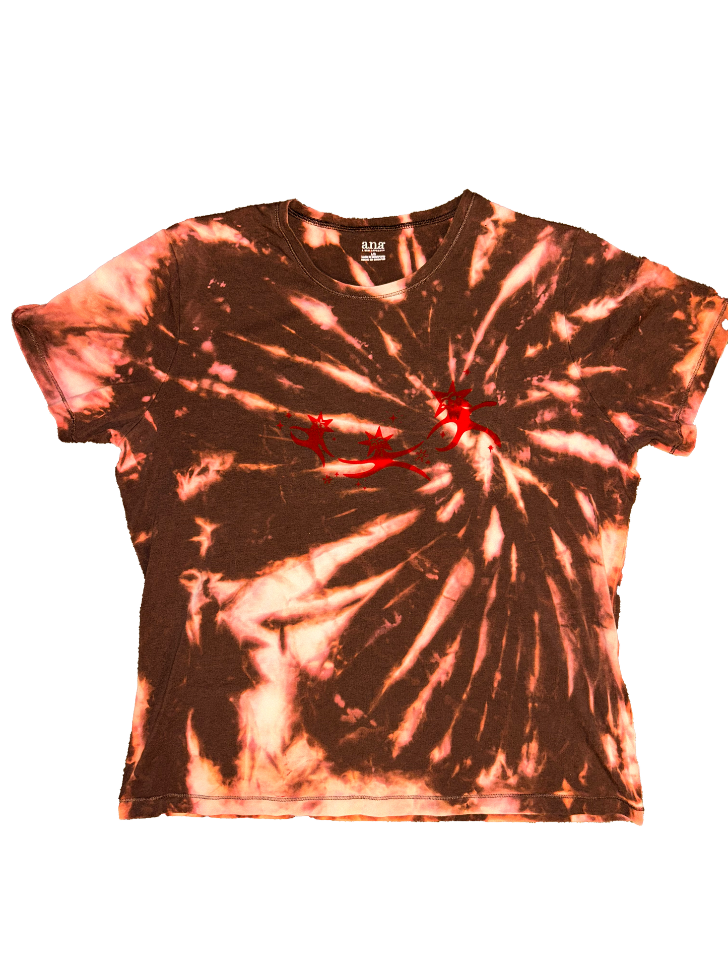 starface brown bleach dye short sleeve t-shirt - large