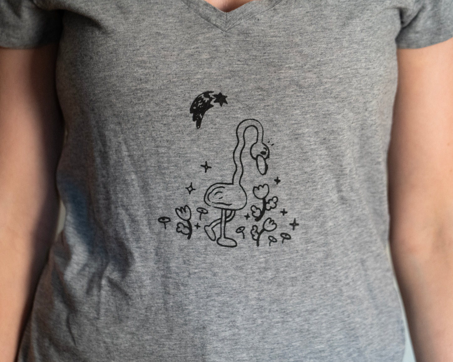 silly goose short sleeve v-neck t-shirt - medium