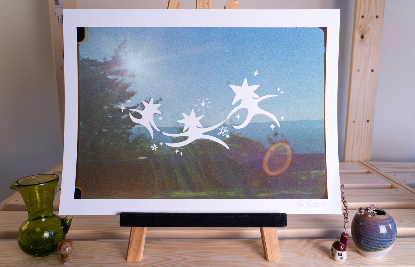 dancing stars over mountains fine art print