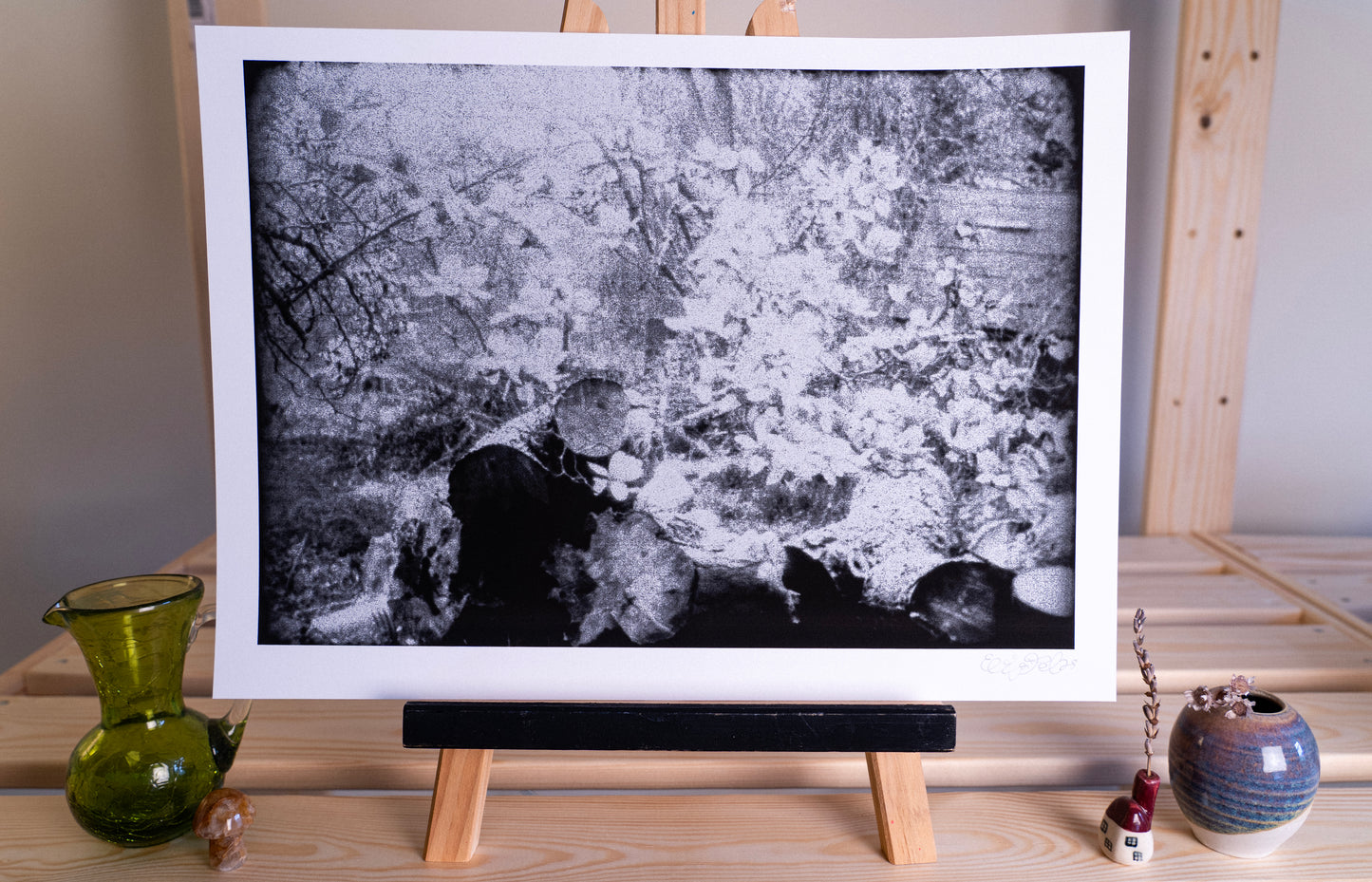 woodpile and underbrush fine art print