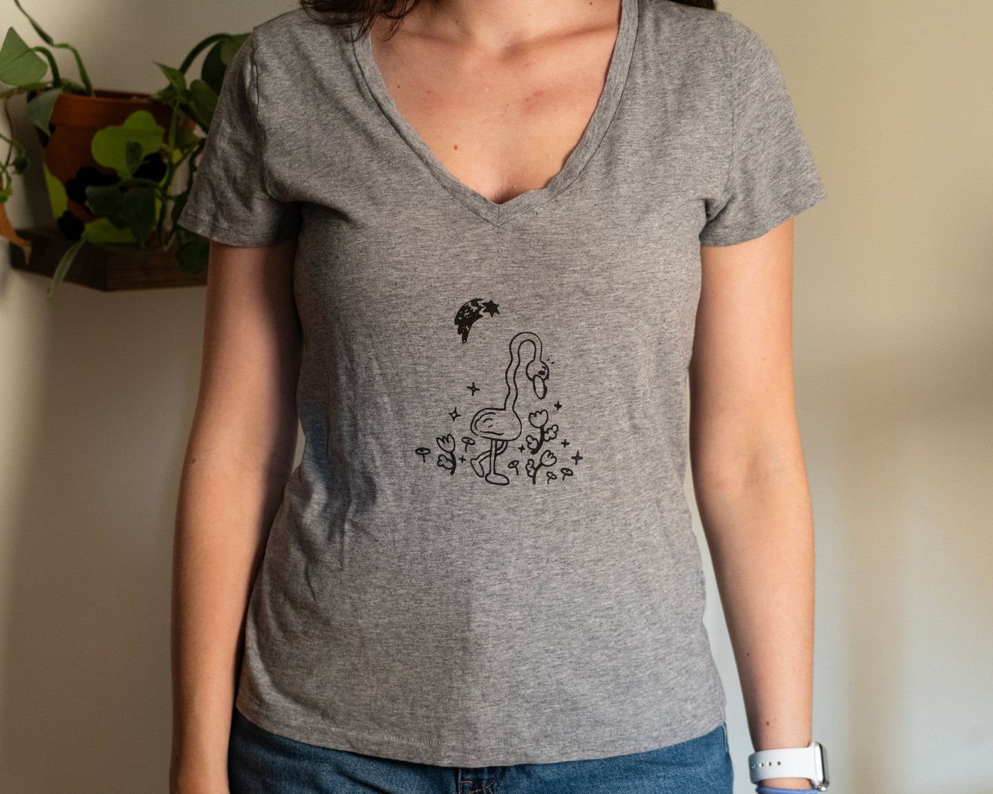 silly goose short sleeve v-neck t-shirt - medium